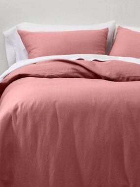 Casaluna - Full/Queen Linen Duvet & Sham Set Rose - Casaluna Rose